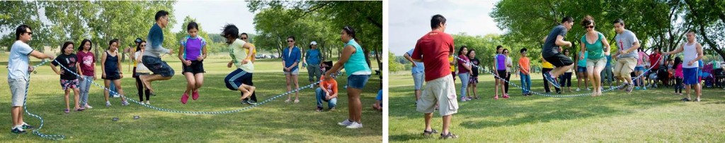 I Love You Teleber-Teleber Game. On left is the Orange Team and Green T team on the right.